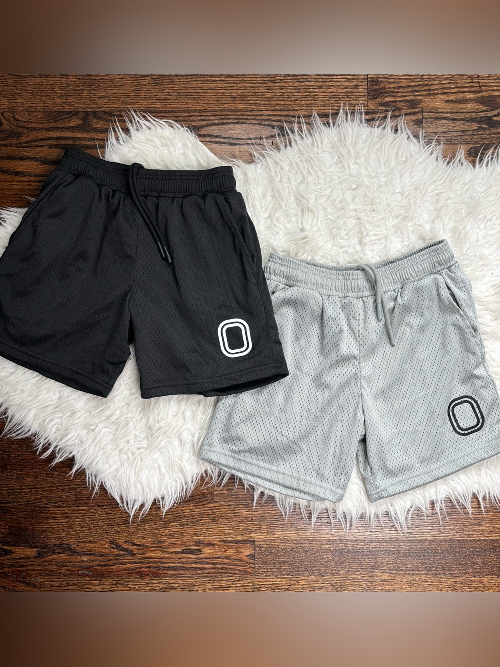 Overtime Youth Large Mesh Athletic Shorts Lot of 2 Black Gray Basketball EUC